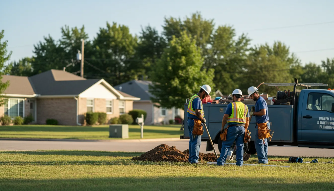 Residential water line and bathroom plumbing service in Bennington, KS